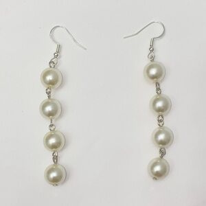 Long Faux Pearl Earrings